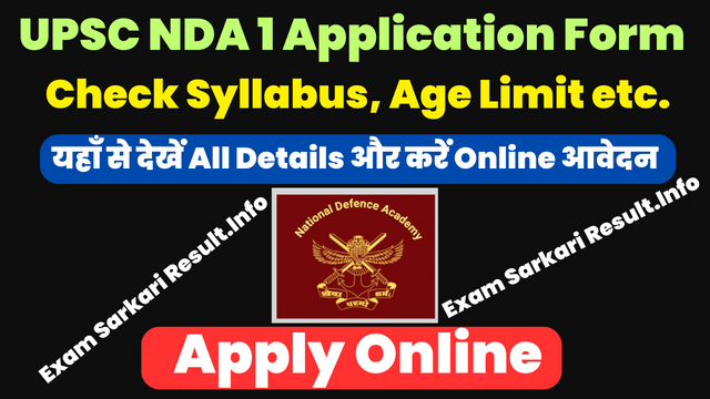 UPSC NDA 1 Application Form 2024