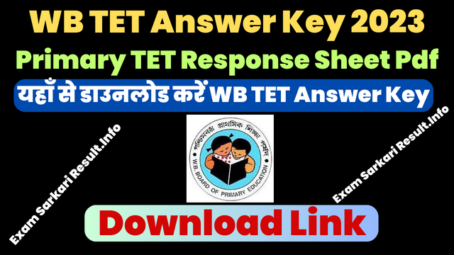 WB TET Answer Key 2023