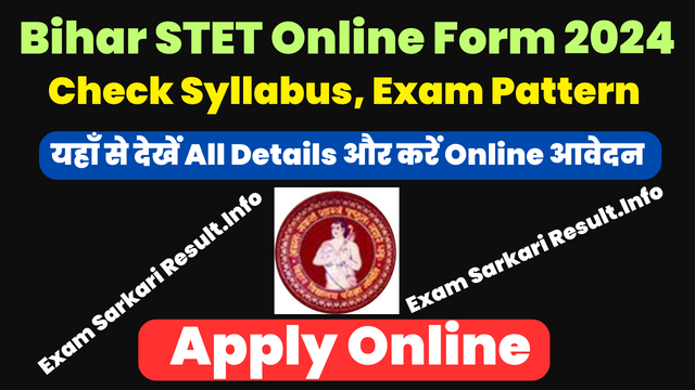 BSEB Bihar STET Online Form 2024