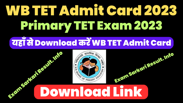 WB TET Admit Card 2023