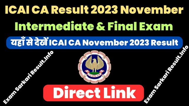 ICAI CA Result November 2023
