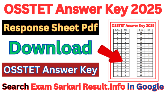 OSSTET Answer Key 2025