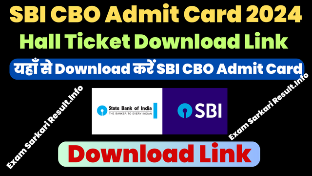 SBI CBO Admit Card 2024