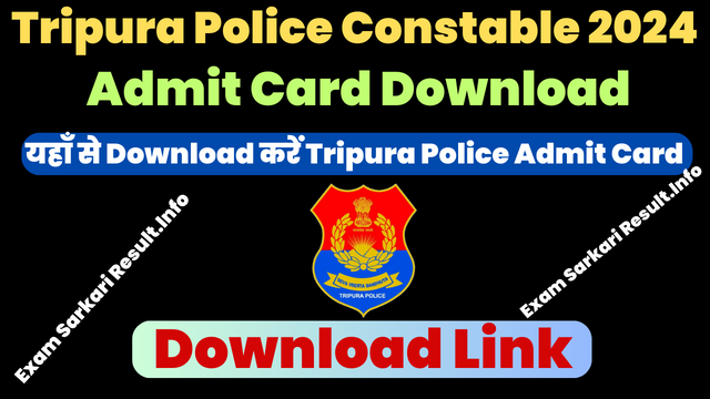 Tripura Police Admit Card 2024