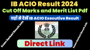 IB ACIO Result 2024 (Out)- Executive Cut Off and Merit List Pdf