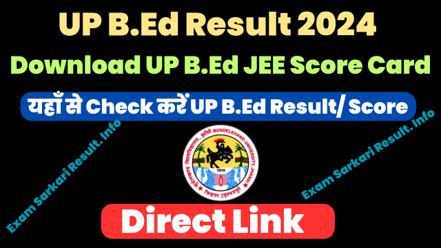 UP B.Ed Result 2024