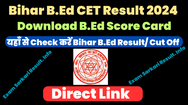 Bihar B.Ed Result 2024