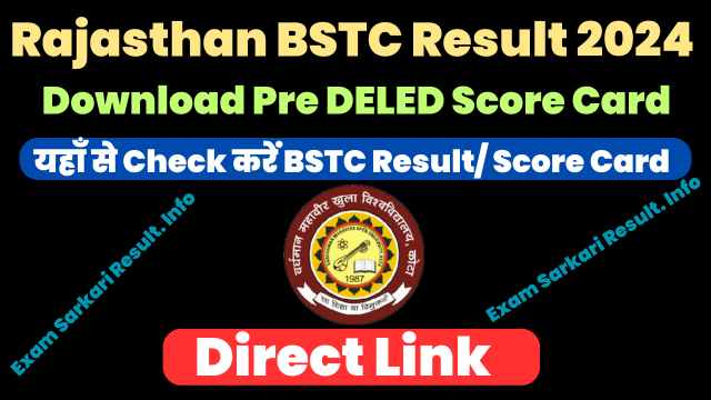 Rajasthan BSTC Result 2024