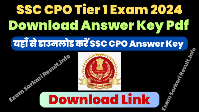 SSC CPO Answer Key 2024 Download
