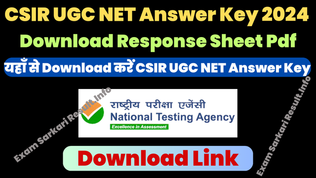 CSIR UGC NET Answer Key 2024