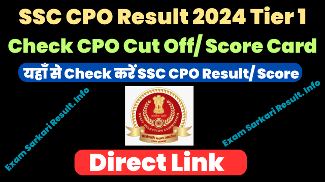 SSC CPO Result 2024