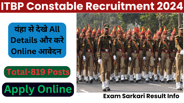 ITBP Constable Kitchen Services Recruitment 2024