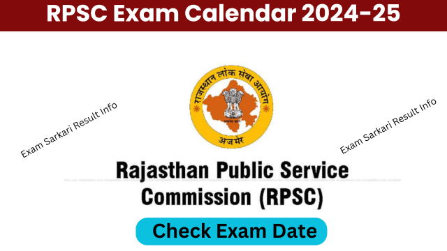 RPSC Exam Calendar 2024-25 Out