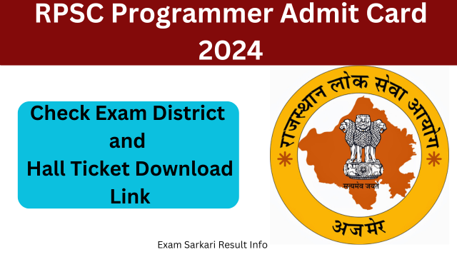 RPSC Programmer Admit Card 2024