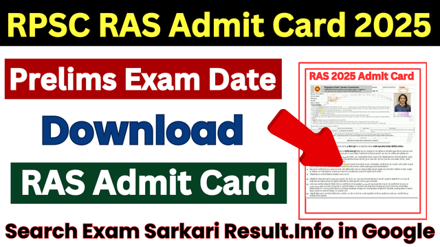 RPSC RAS Admit Card 2025