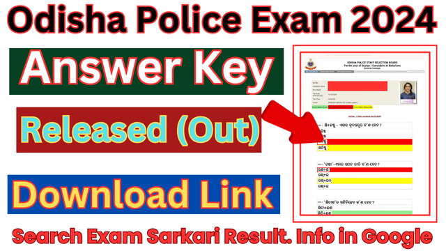 Odisha Police Answer Key 2024