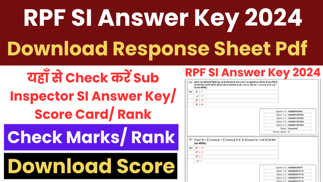 RPF SI Answer Key 2024