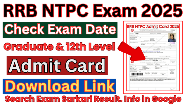 RRB NTPC Admit Card 2025