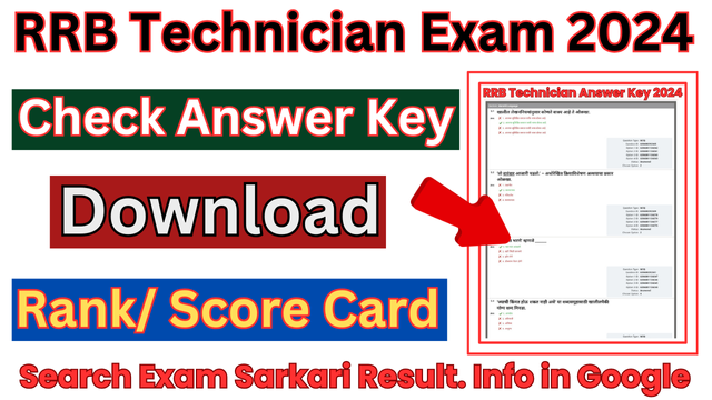 RRB Technician Answer Key 2024