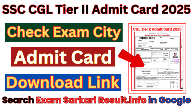 SSC CGL Tier 2 Exam City 2025