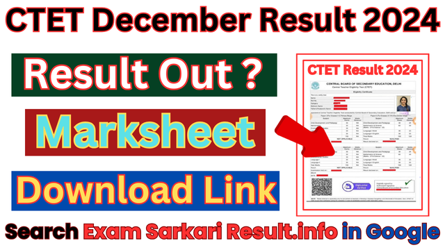 CTET Result December 2024 (Link)