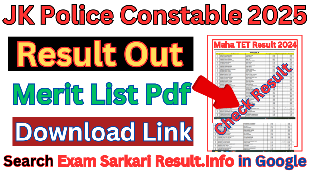 JK Police Constable Result 2025