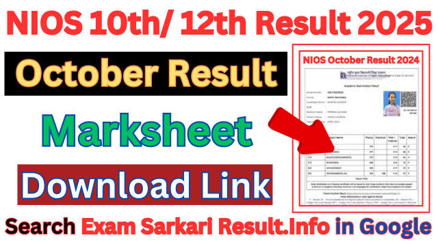 NIOS 10th 12th Result 2025