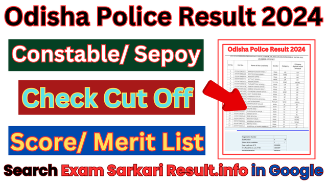 Odisha Police Constable Result 2024