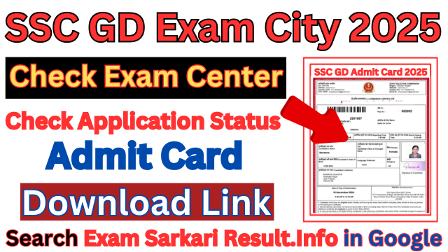 SSC GD Exam City Check 2025