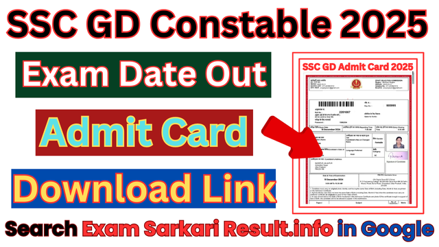 SSC GD Exam Date 2025 Out