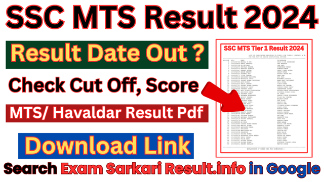 SSC MTS Result Date 2024