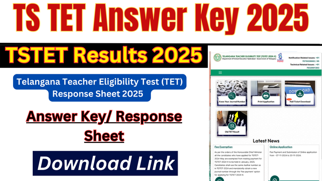 TS TET Answer Key 2025