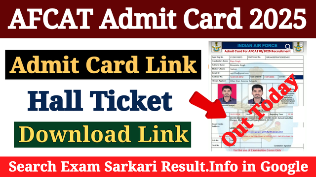 AFCAT Admit Card 2025