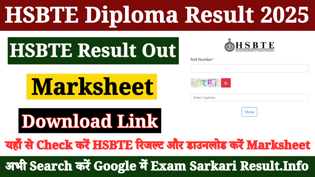 HSBTE Diploma Result 2025 Out