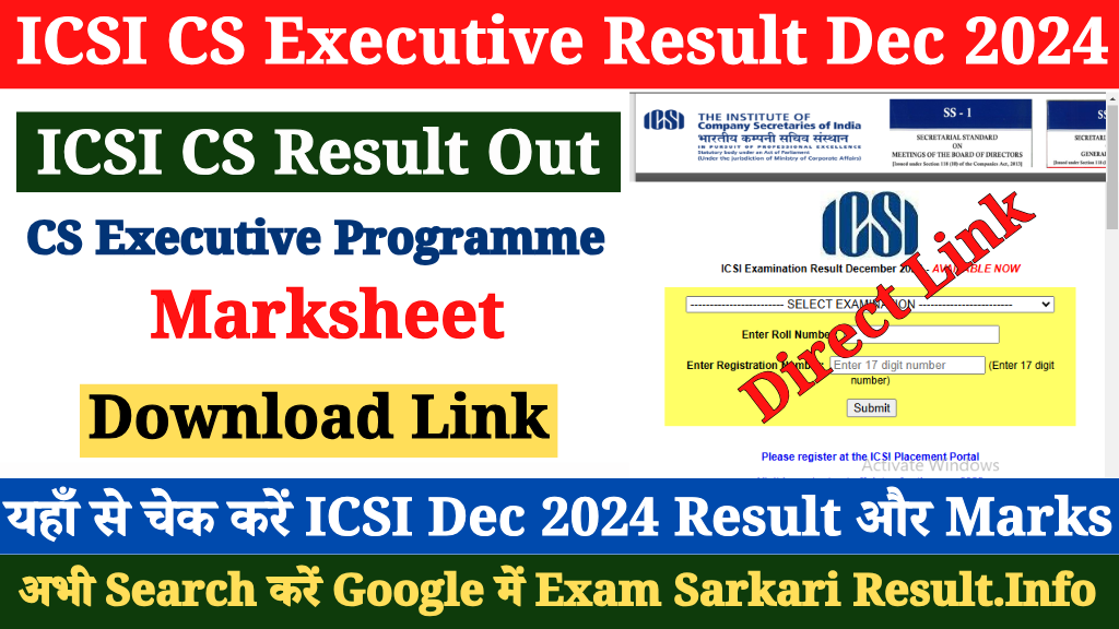 ICSI CS Executive Result December 2024 Out