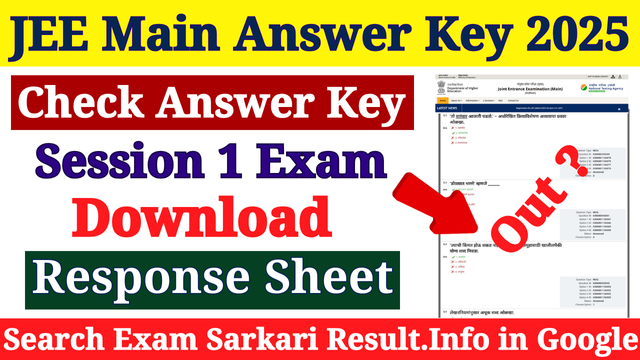 JEE Main Answer Key 2025 Session 1