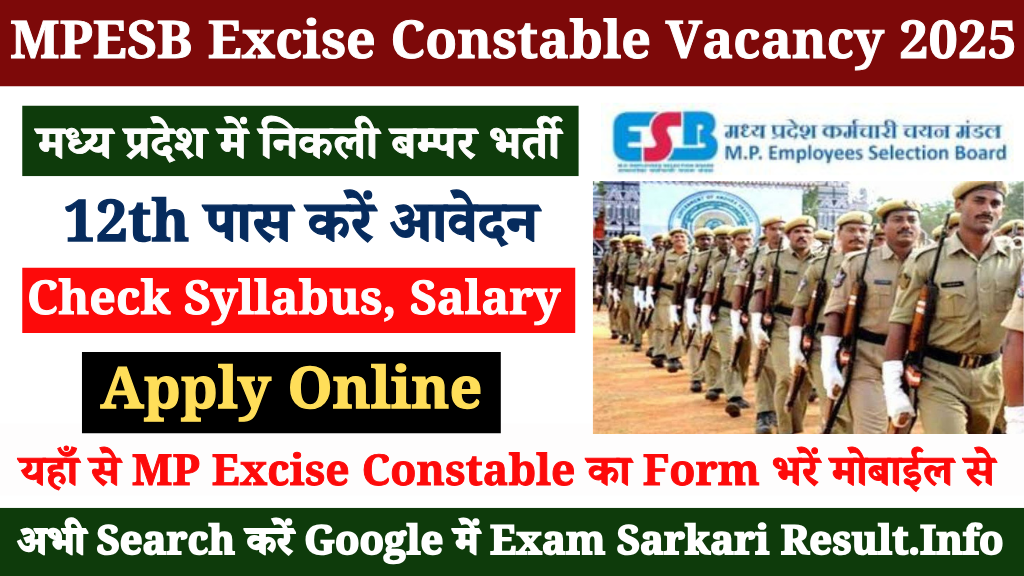 MPESB Excise Constable Recruitment 2025