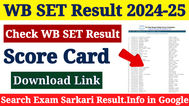 WB SET Result 2024-25