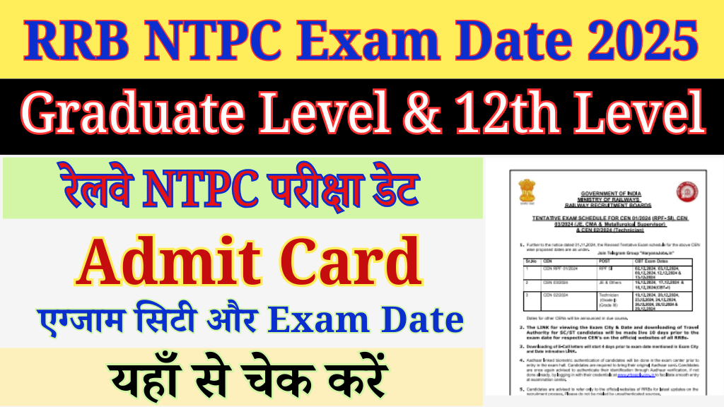 रेलवे RRB NTPC Exam Date