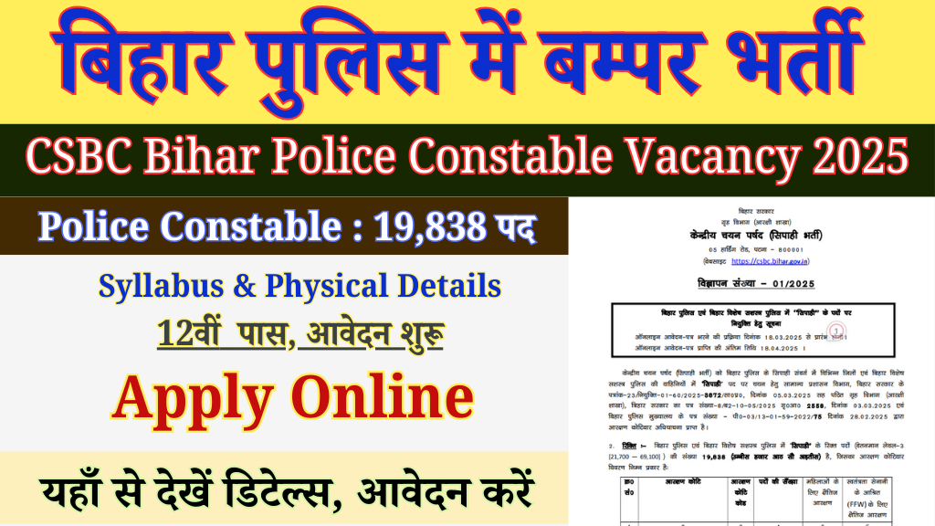 CSBC Bihar Police Constable Recruitment