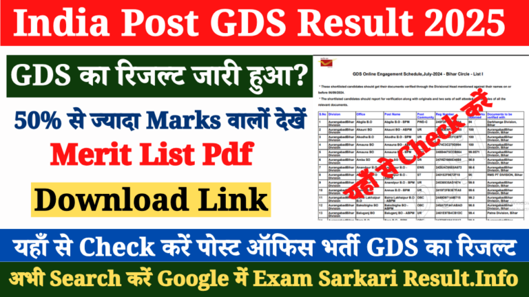 India Post GDS Result 2025, Check Cut Off Marks, Download All State ...