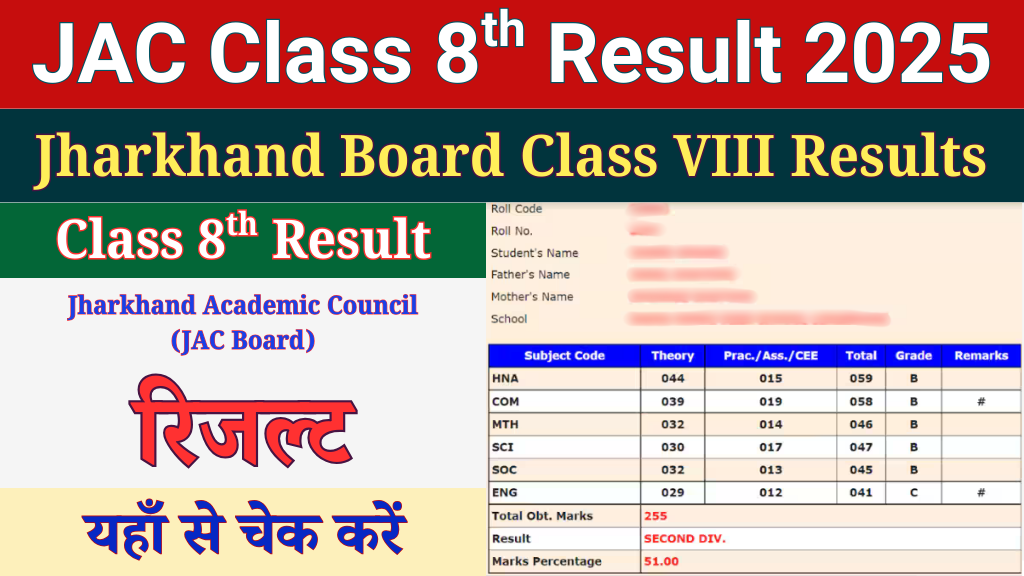 JAC Class 8th Result