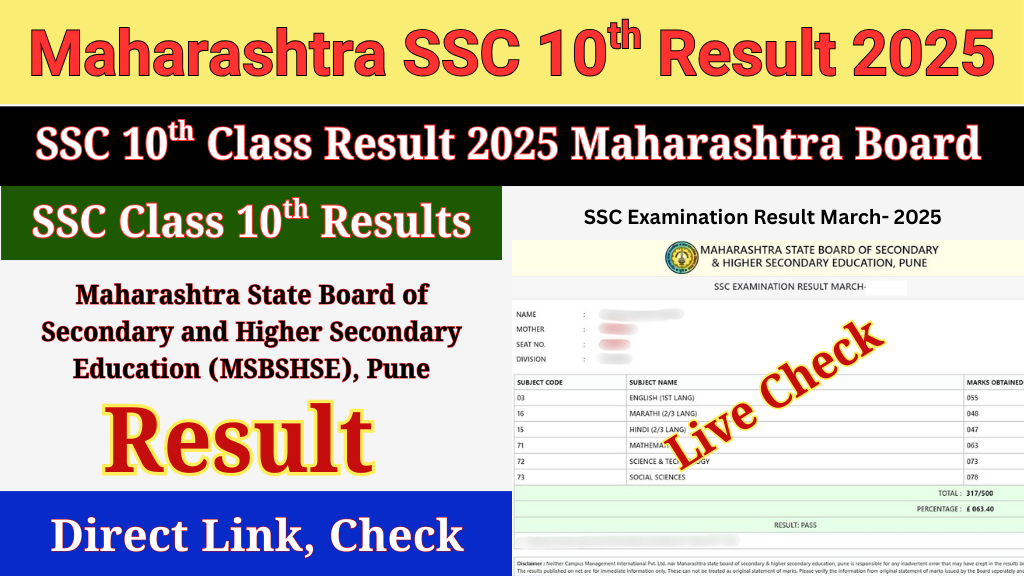 Maharashtra Board 10th SSC Result Date