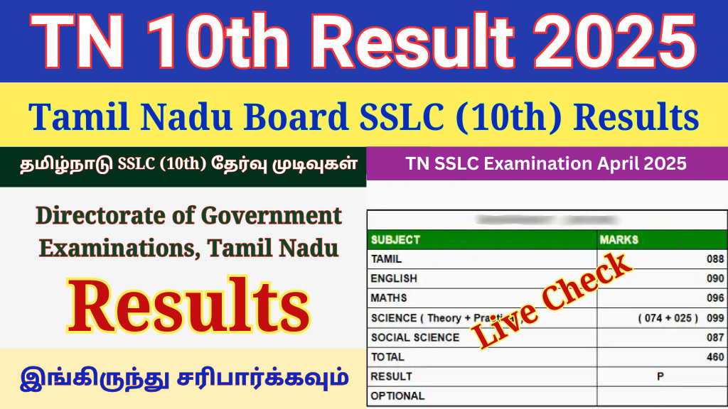 Tamil Nadu Class 10 Results 2025: 93.8% Pass Rate Sets a New Benchmark 2 TN Class 10th Result 2025 Out On This Date, Check Tamil Nadu SSLC Marksheet Here