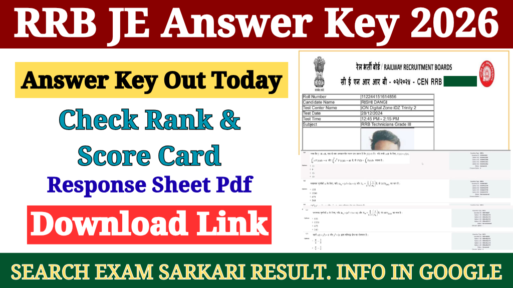 RRB JE Answer Key 2026
