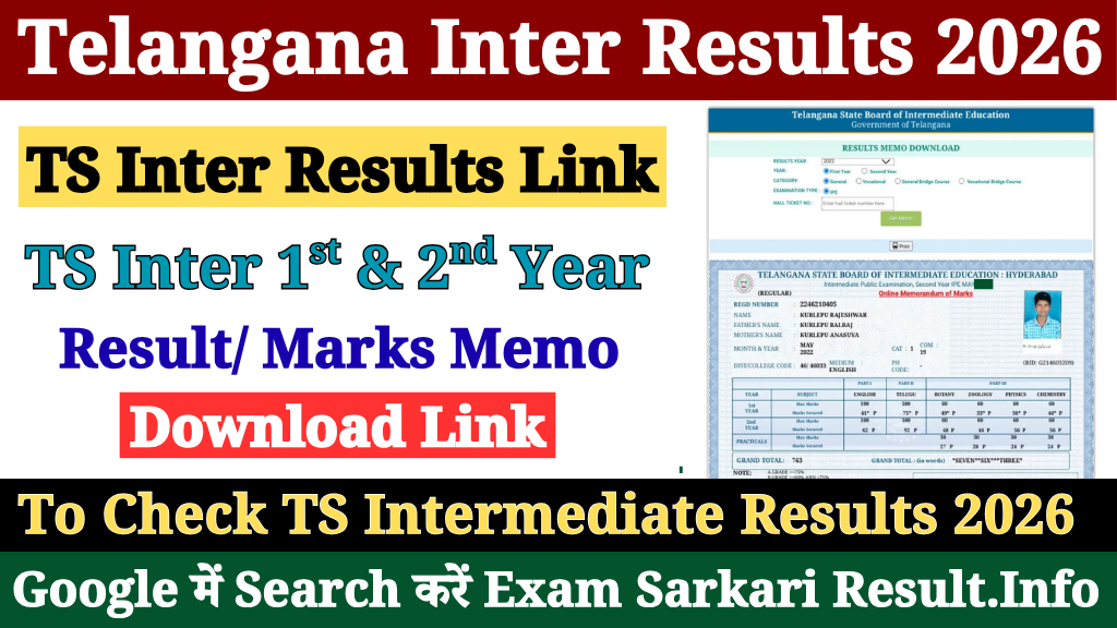 TS Inter Results 2026 Out at tgbie.cgg.gov.in (Soon)