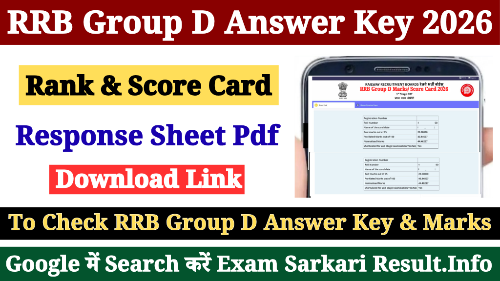 RRB Group D Answer Key 2026 Score Card